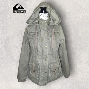 QUUKSILVER Green Hooded Utility Jacket - Small